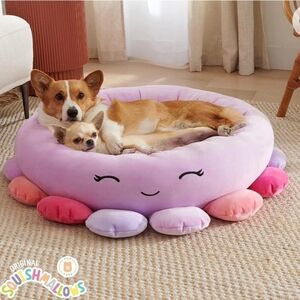 Squishmallows Official 24-Inch Beula Octopus Pet Bed- Large Plush-Purple